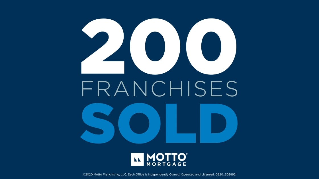 Motto Franchising has reached another major milestone with the sale of its 200th Motto Mortgage franchise.