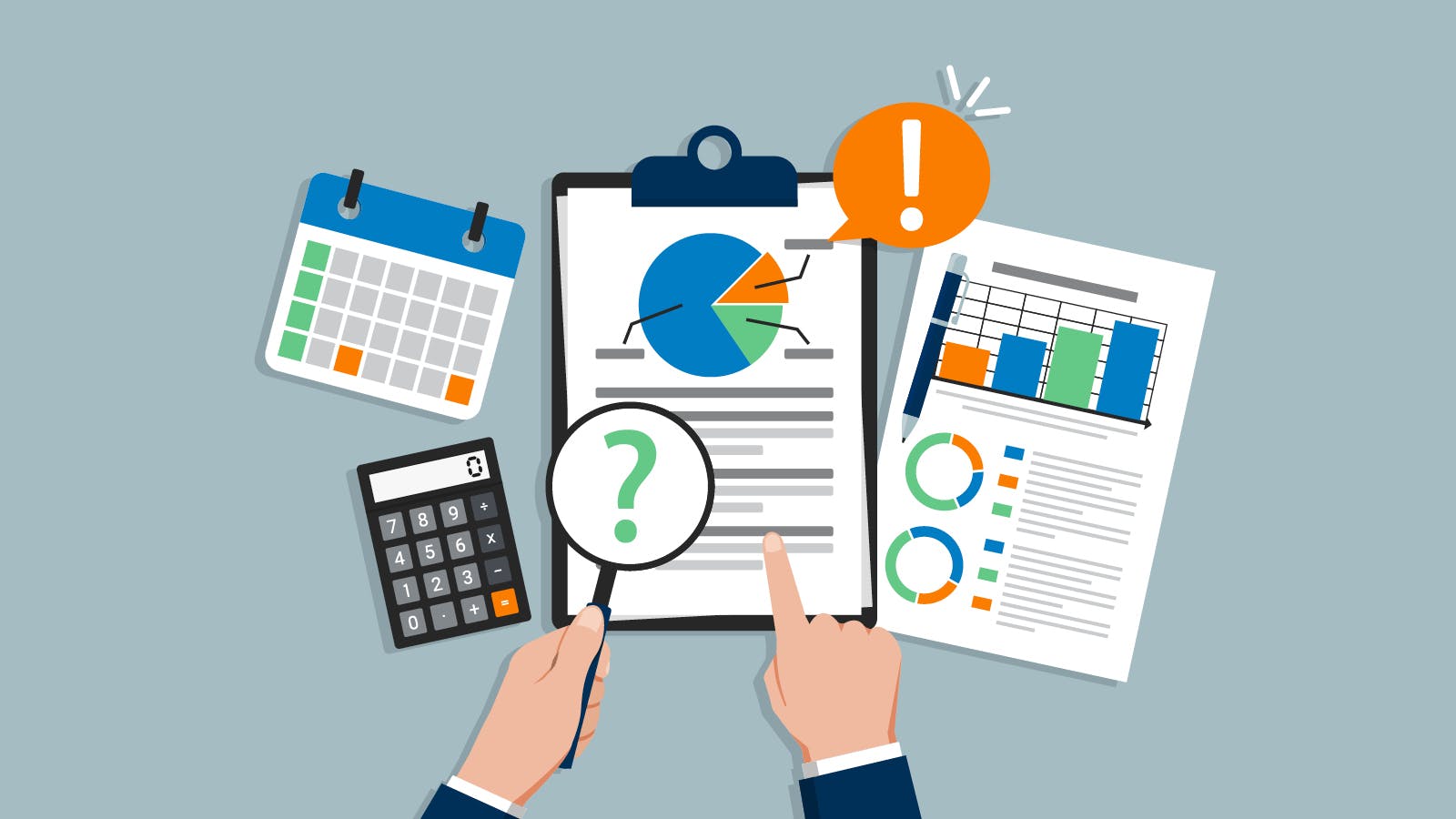How much should you spend on a house? This illustration shows someone calculating their finances on a clipboard.