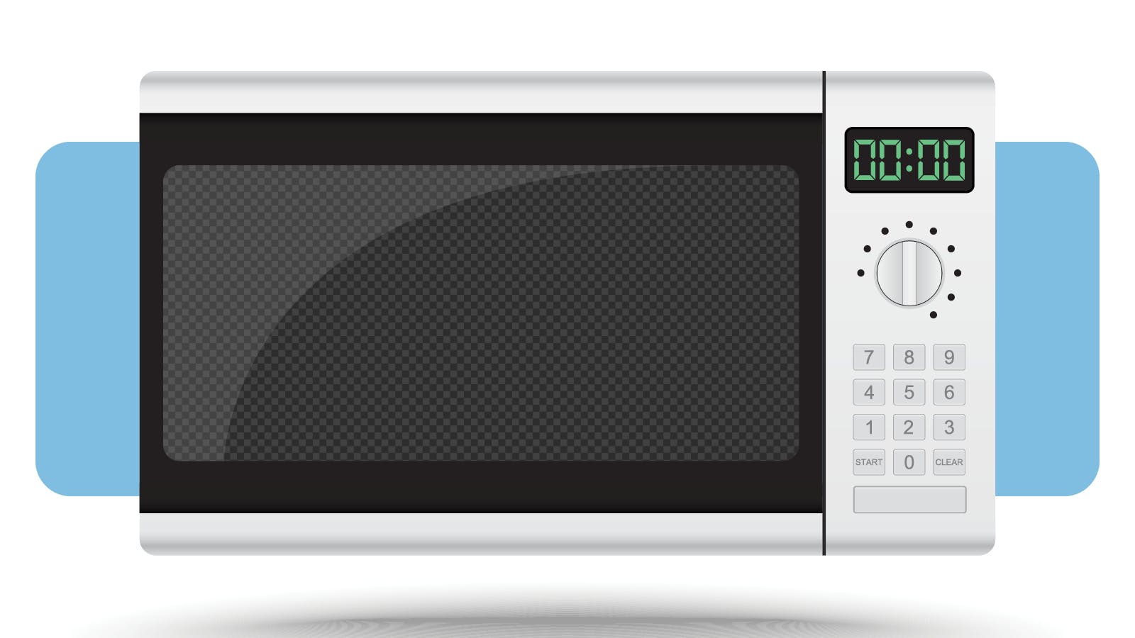 Graphic illustration of a microwave on a blog about how to set a microwave clock