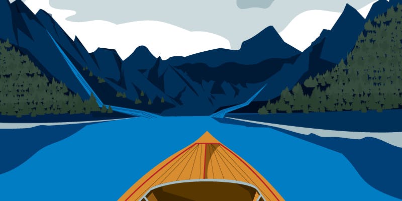 A scenic view of the mountains from a river