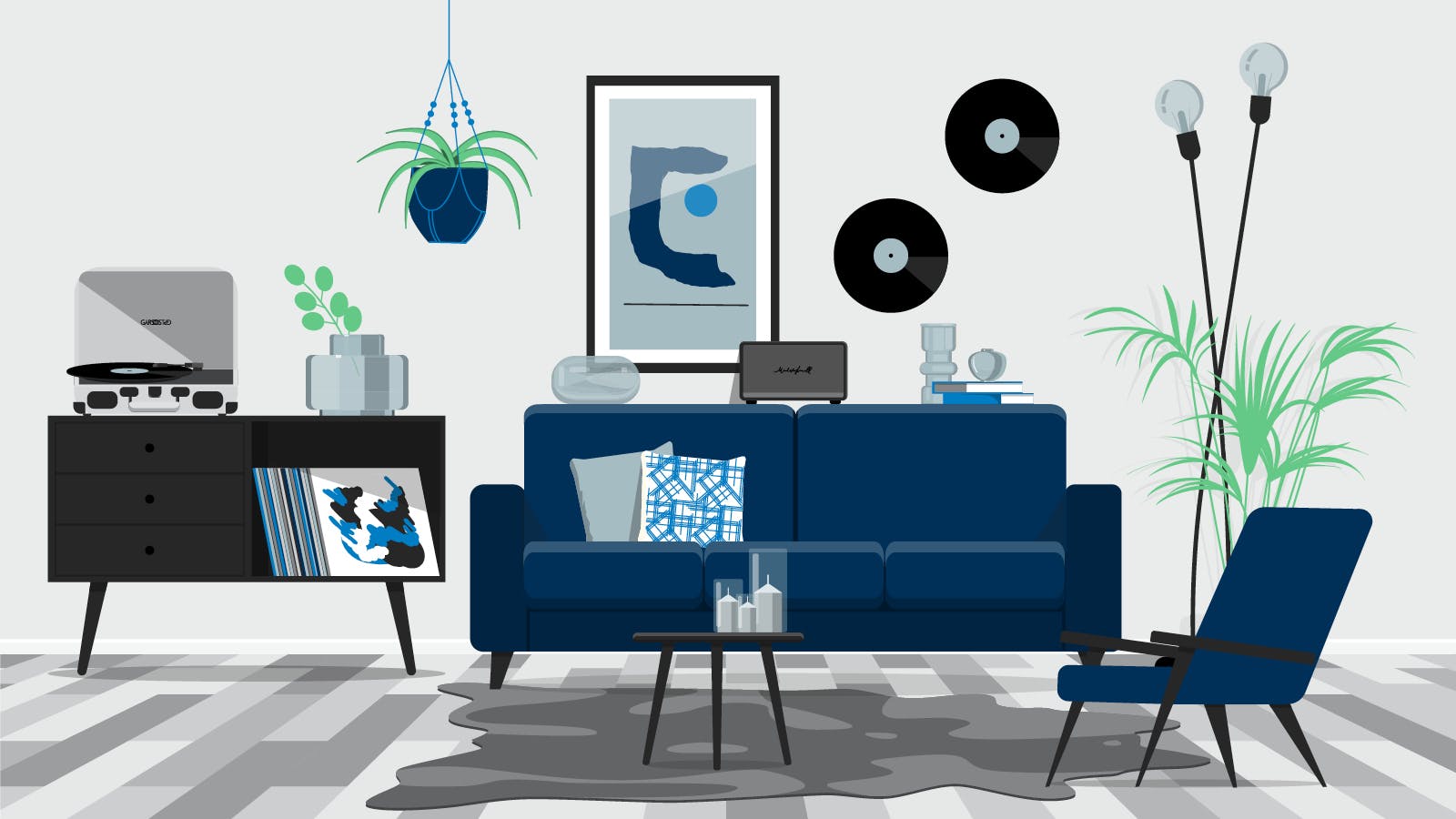A living space the depicts 2024 interior design trends