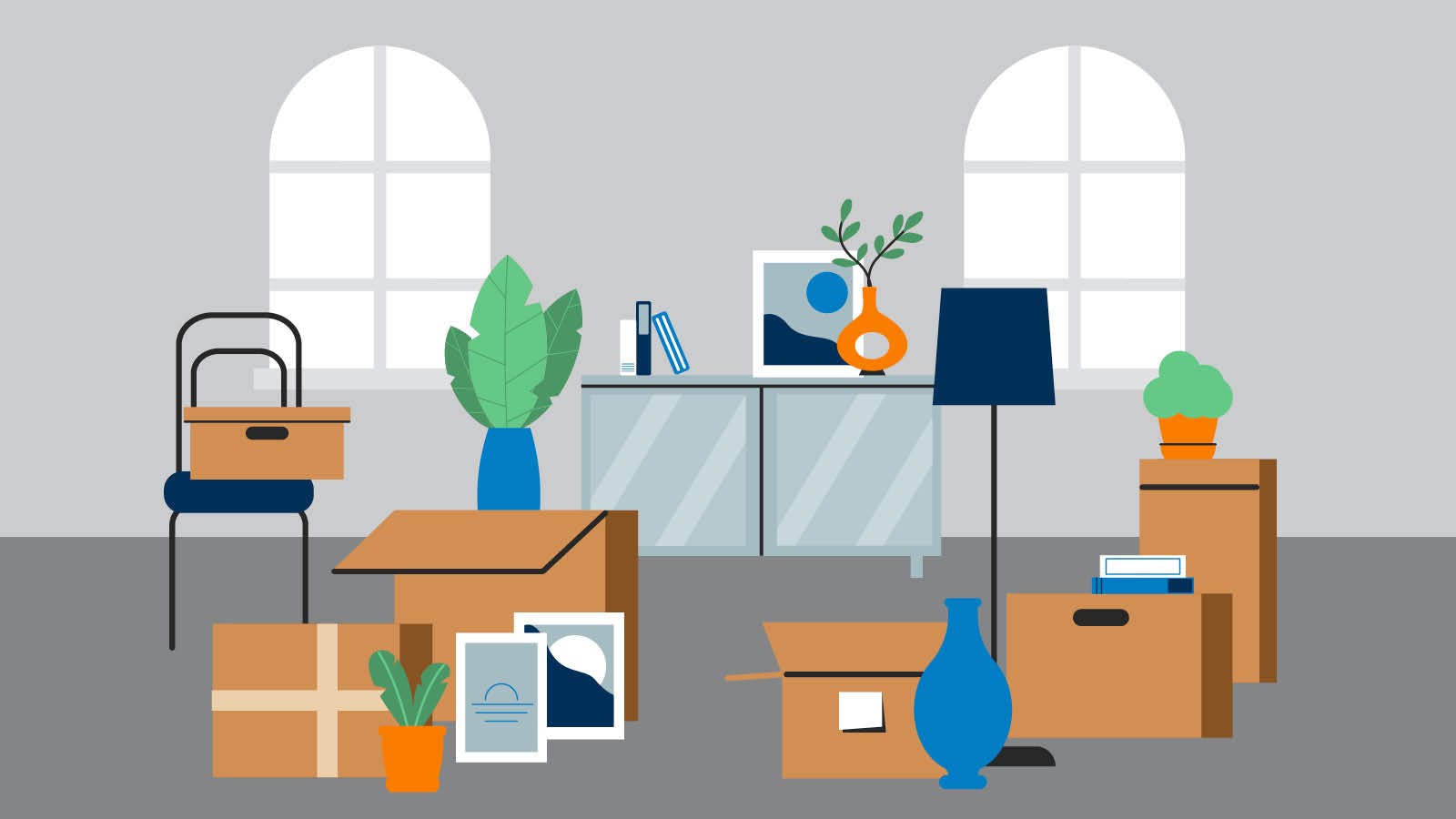 Image of a home being packed up for a move